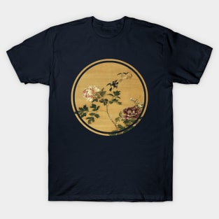 Old Japanese painting of birds and flowers T-Shirt